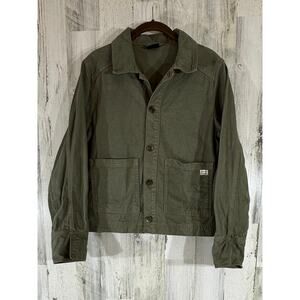 BDG Urban Outfitters Womens Denim Jacket Size Small Olive Green Field Utility‎